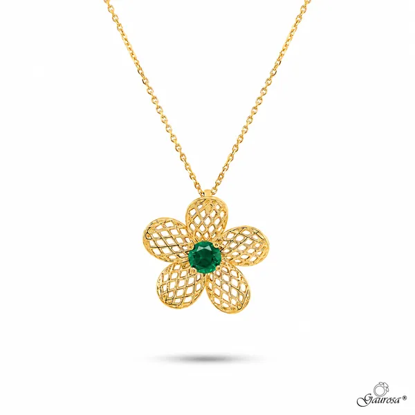 Collana BiancoSpino Verde in Argento 925 Dorato