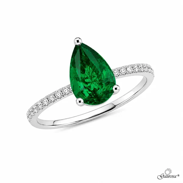 Anello Lacrima d’Emeraldo in Argento 925 Rodiato