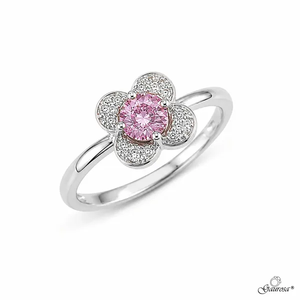 Anello Fiore Notturno Rosa in Argento 925 Rodiato