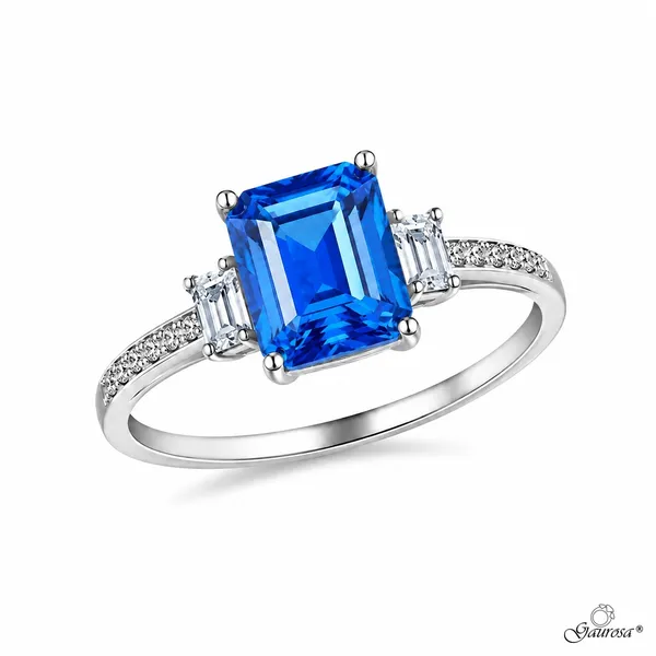 Anello Ceruleo in Argento 925 Rodiato