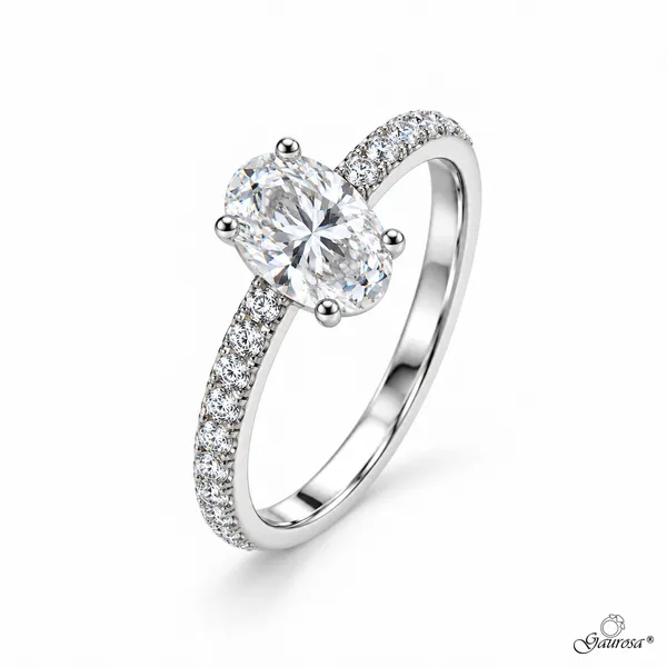 Anello Moissanite Taglio Ovale