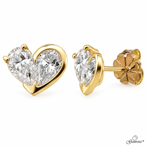 Orecchini Cuore Moissanite Gold 14KT