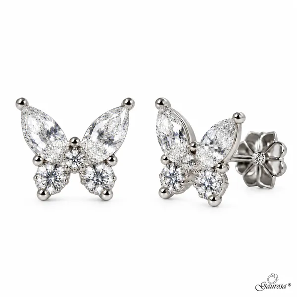 Orecchini Moissanite Farfalla
