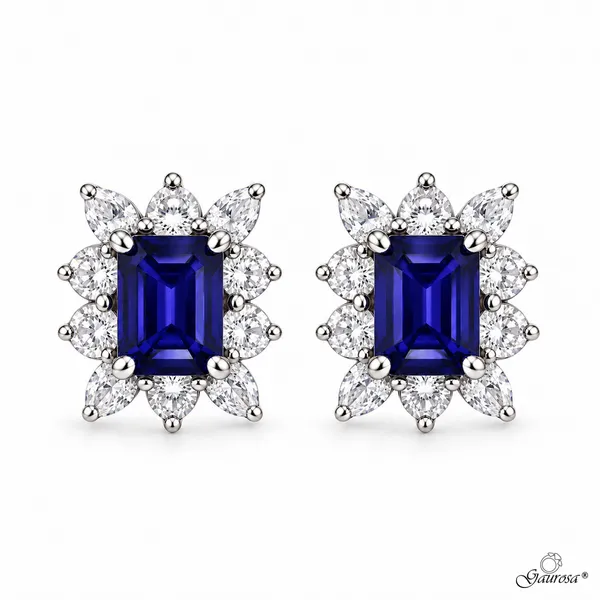 Orecchini Tanzanite Rettangolari in Argento 925