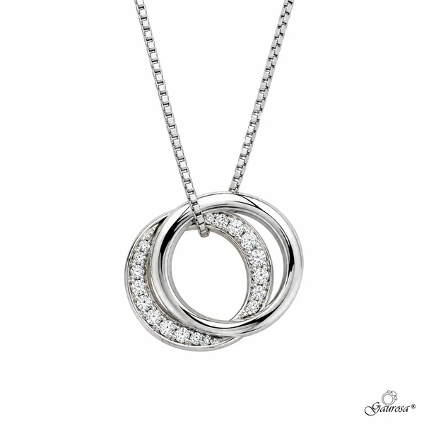 Collana Gaurosa Intreccio di Luce in Argento Rodiato 925 con Zirconi