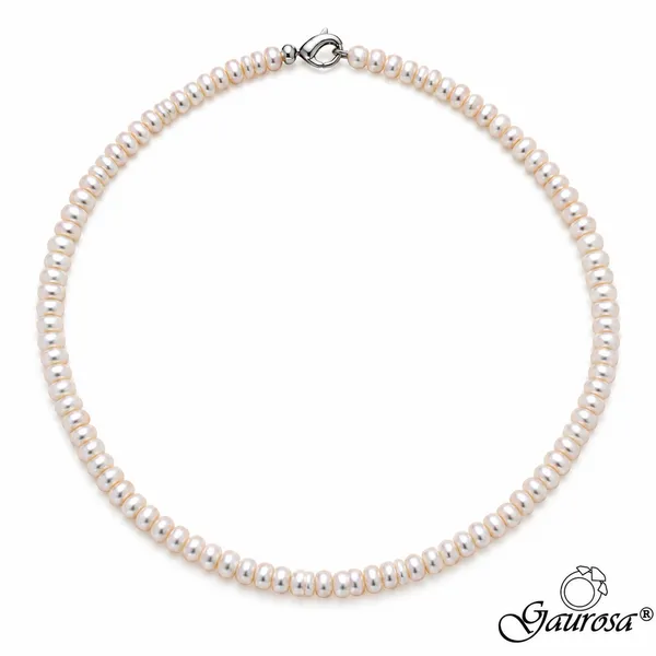 Collana Girocollo Perle di Fiume in Argento Rodiato 925